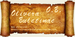 Olivera Buletinac vizit kartica